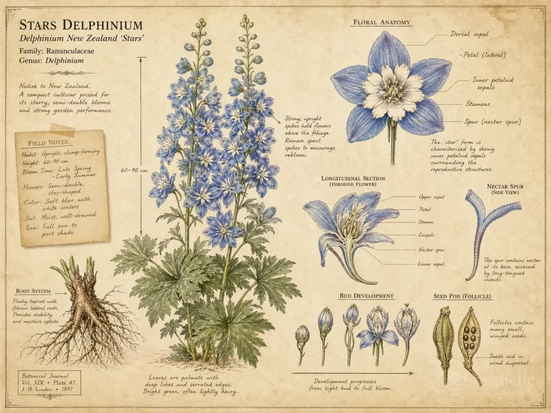 Stars Delphinium (Delphinium New Zealand ‘Stars’)