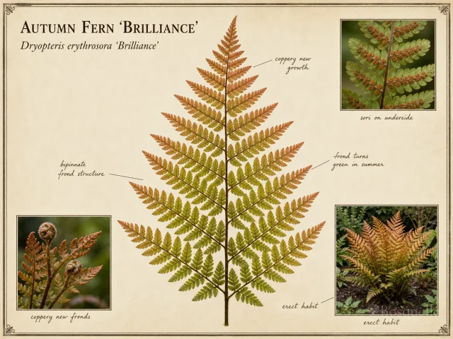 Autumn Fern ‘Brilliance’ (Dryopteris erythrosora ‘Brilliance’)