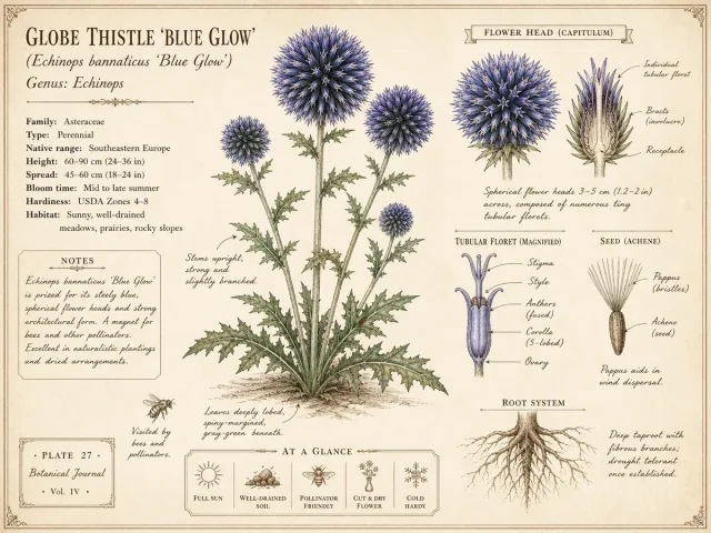 Globe Thistle ‘Blue Glow’ (Echinops bannaticus ‘Blue Glow’)