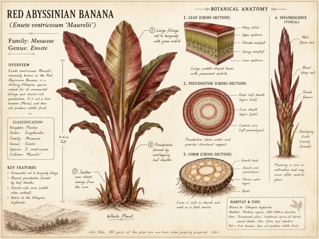 Red Abyssinian Banana (Ensete ventricosum ‘Maurelii’)
