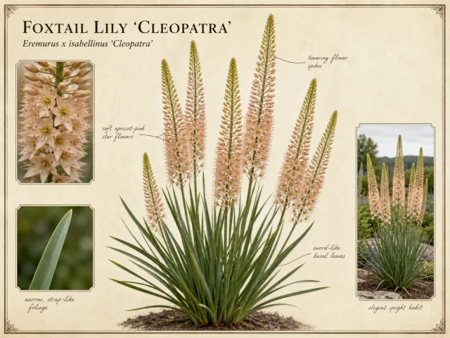 Foxtail Lily ‘Cleopatra’ (Eremurus x isabellinus ‘Cleopatra’)