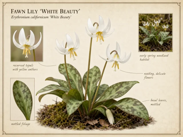 Fawn Lily ‘White Beauty’ (Erythronium californicum ‘White Beauty’)