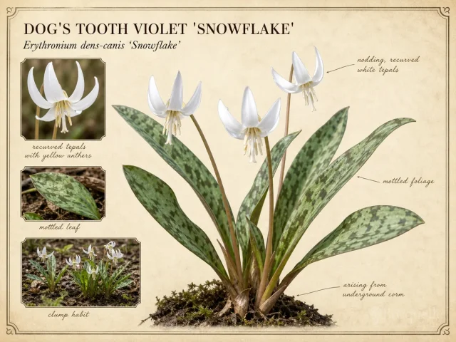 Dog’s Tooth Violet ‘Snowflake’ (Erythronium dens-canis ‘Snowflake’)