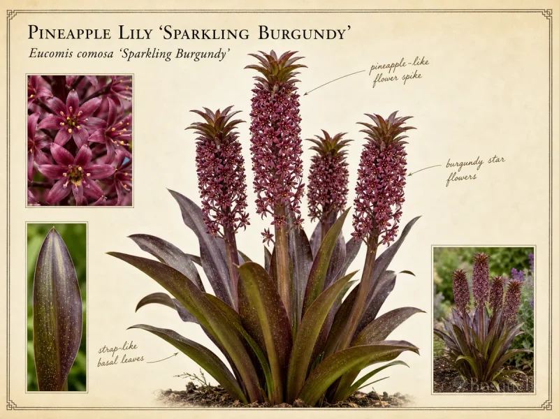 Pineapple Lily ‘Sparkling Burgundy’ (Eucomis comosa ‘Sparkling Burgundy’)