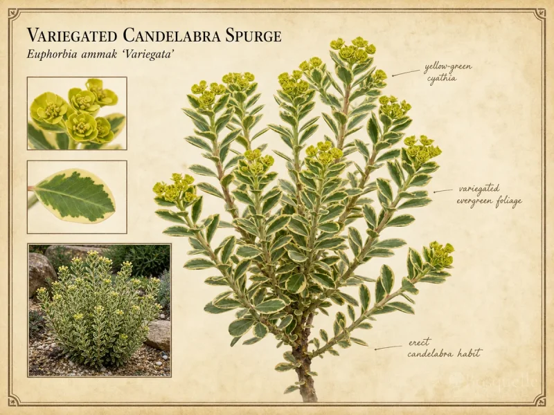 Variegated Candelabra Spurge (Euphorbia ammak ‘Variegata’)