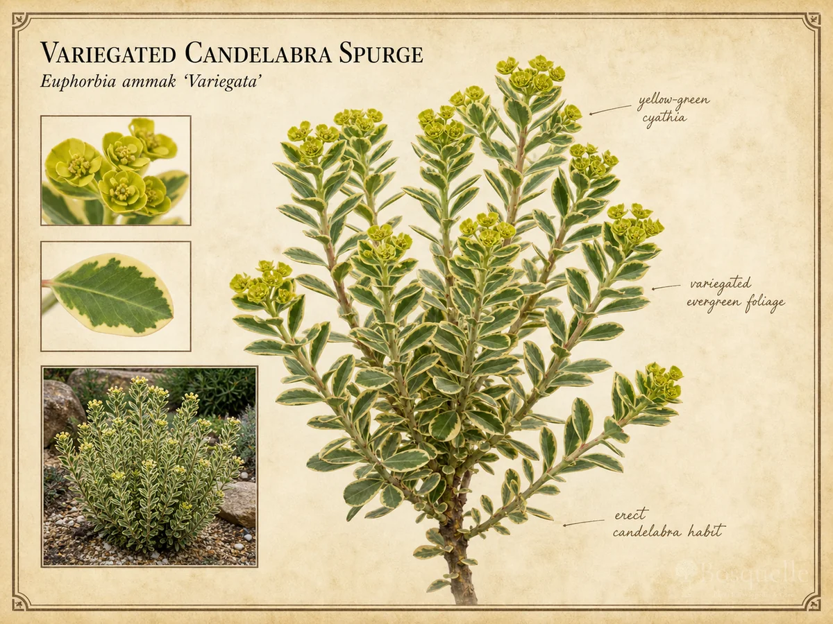 Variegated Candelabra Spurge (Euphorbia ammak ‘Variegata’)