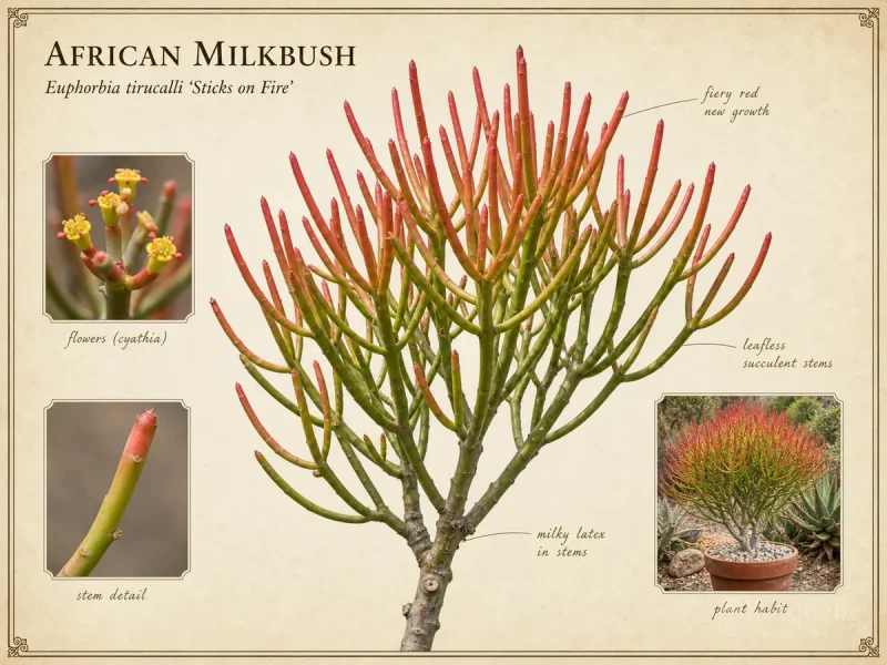 African Milkbush (Euphorbia tirucalli ‘Sticks on Fire’)