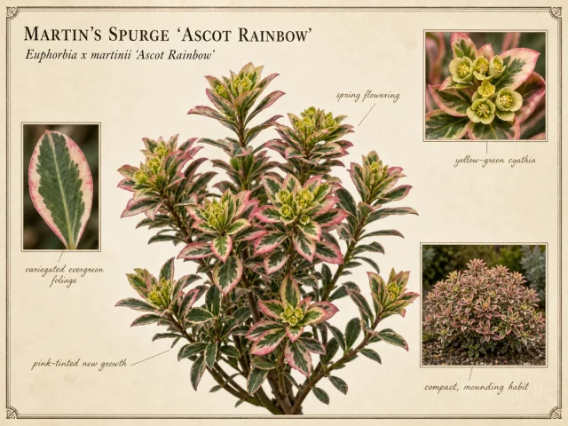 Martin’s Spurge ‘Ascot Rainbow’ (Euphorbia x martinii ‘Ascot Rainbow’)