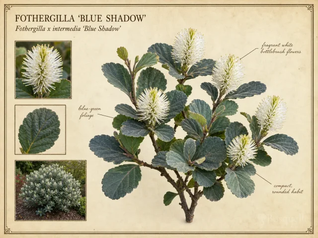 Fothergilla ‘Blue Shadow’ (Fothergilla x intermedia ‘Blue Shadow’)