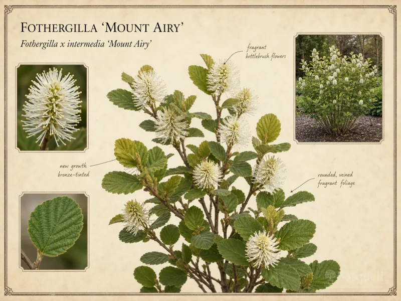 Fothergilla ‘Mount Airy’ (Fothergilla x intermedia ‘Mount Airy’)