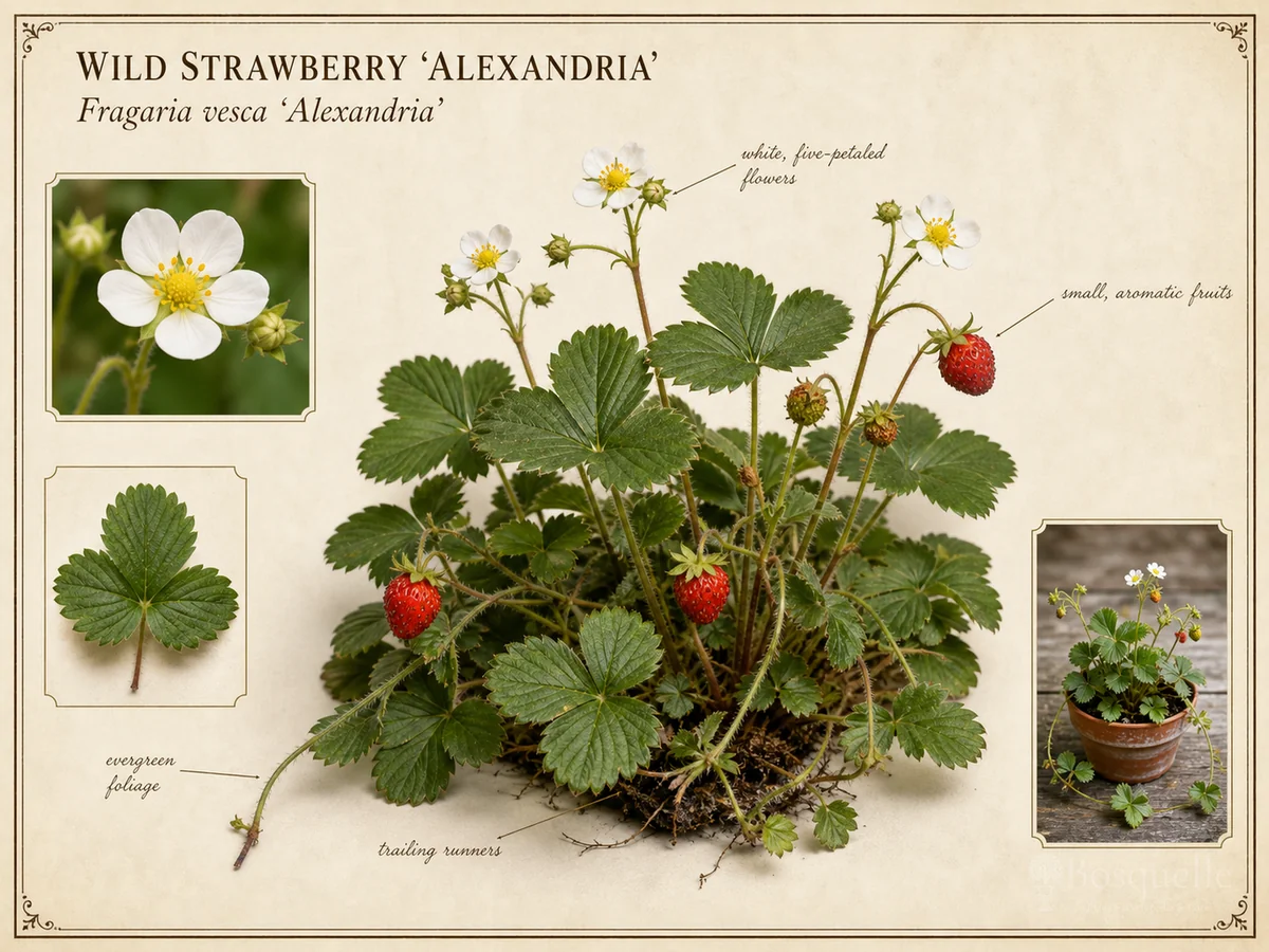 Wild Strawberry ‘Alexandria’ (Fragaria vesca ‘Alexandria’)
