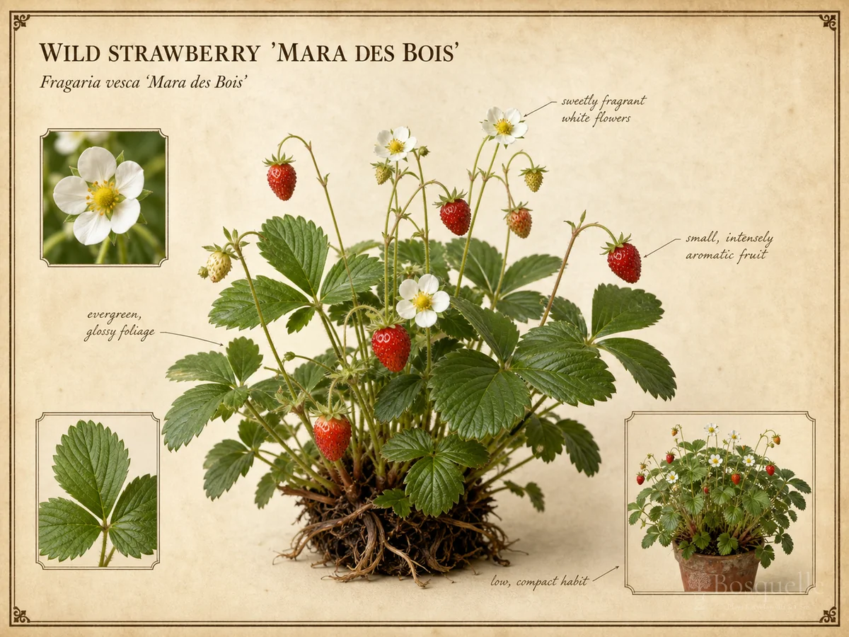 Wild Strawberry ‘Mara des Bois’ (Fragaria vesca ‘Mara des Bois’)