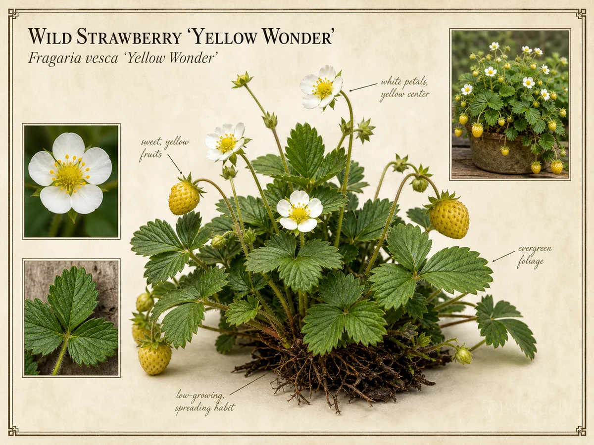 Wild Strawberry ‘Yellow Wonder’ (Fragaria vesca ‘Yellow Wonder’)