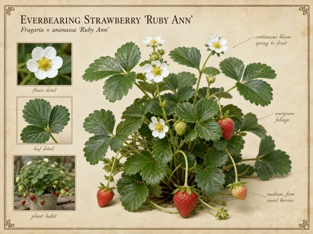 Everbearing Strawberry ‘Ruby Ann’ (Fragaria × ananassa ‘Ruby Ann’)