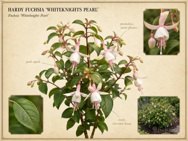 Hardy Fuchsia 'Whiteknights Pearl'