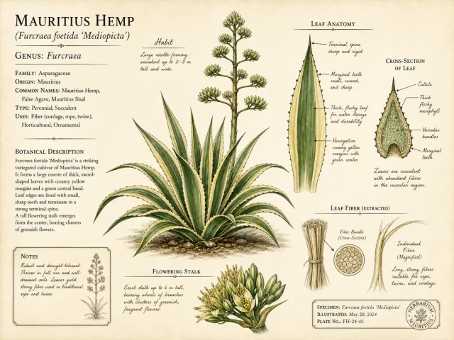 Mauritius Hemp (Furcraea foetida ‘Mediopicta’)