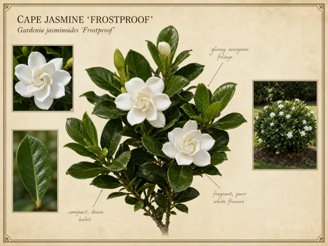 Cape Jasmine ‘Frostproof’ (Gardenia jasminoides ‘Frostproof’)