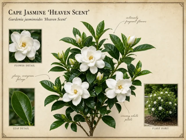 Cape Jasmine ‘Heaven Scent’ (Gardenia jasminoides ‘Heaven Scent’)