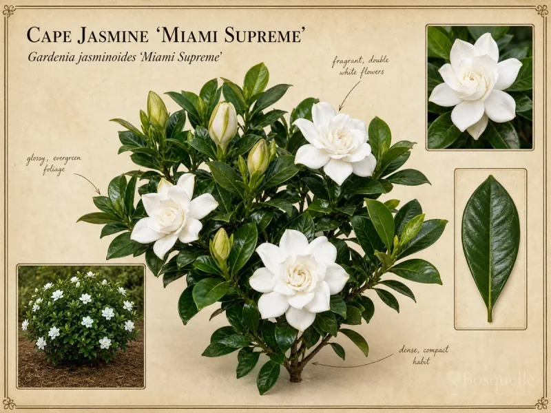 Cape Jasmine ‘Miami Supreme’ (Gardenia jasminoides ‘Miami Supreme’)