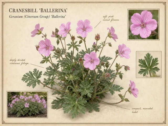 Cranesbill ‘Ballerina’ (Geranium (Cinereum Group) ‘Ballerina’)