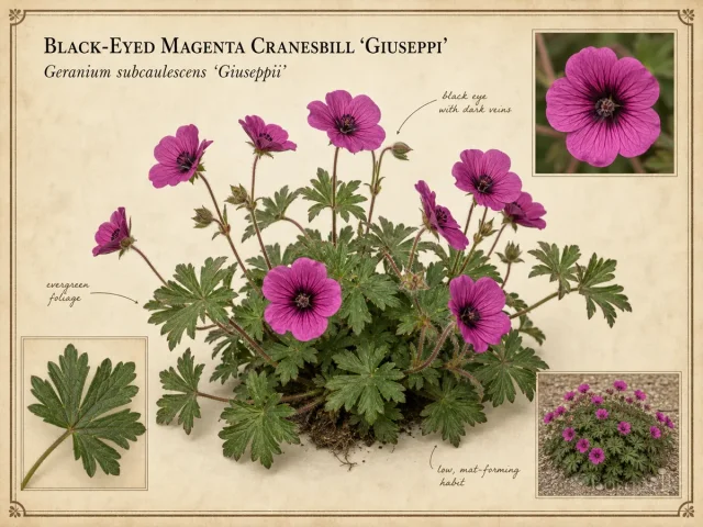 Black-Eyed Magenta Cranesbill 'Giuseppi' — Alpine and cinereum (5)