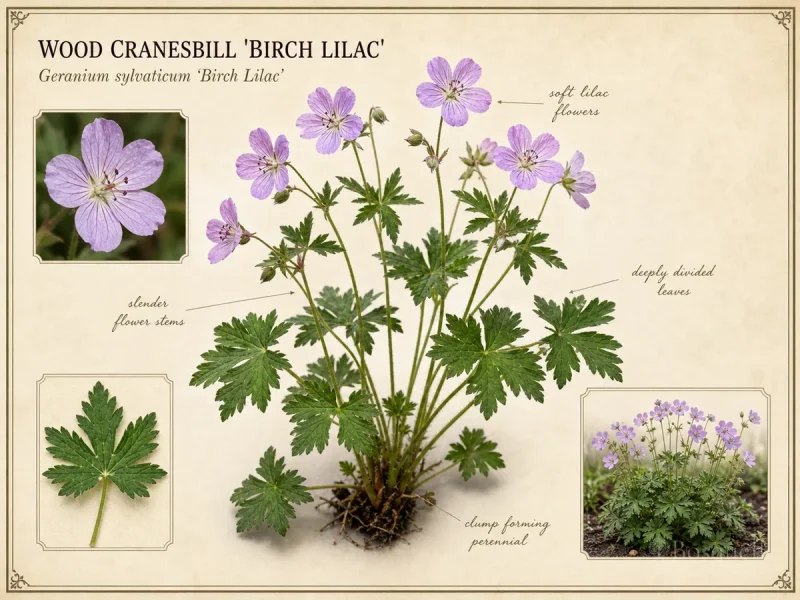 Wood Cranesbill ‘Birch Lilac’ (Geranium sylvaticum ‘Birch Lilac’)