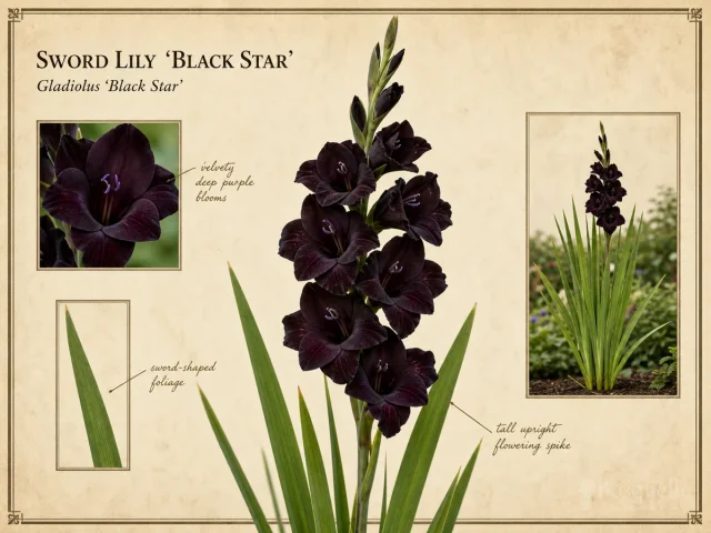 Sword Lily ‘Black Star’ (Gladiolus ‘Black Star’)