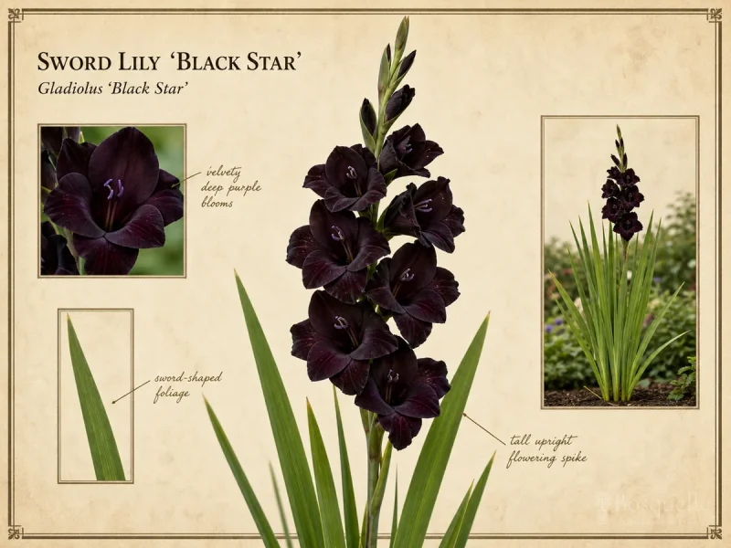 Sword Lily ‘Black Star’ (Gladiolus ‘Black Star’)