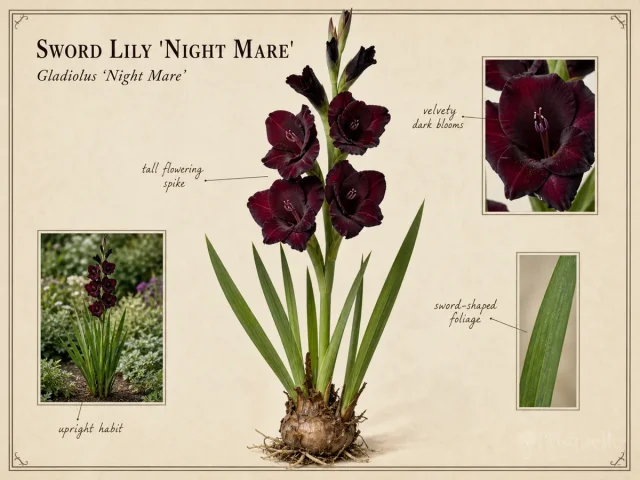 Sword Lily ‘Night Mare’ (Gladiolus ‘Night Mare’)