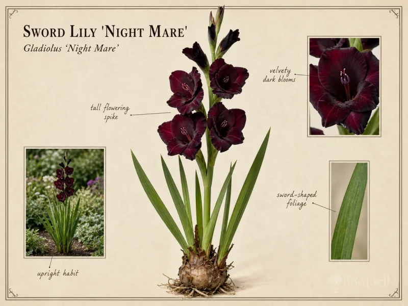 Sword Lily ‘Night Mare’ (Gladiolus ‘Night Mare’)
