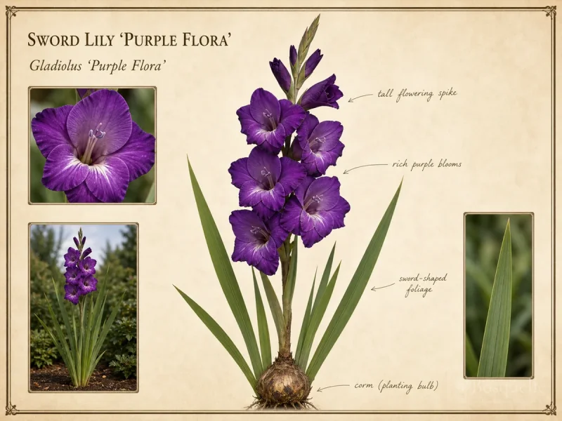 Sword Lily ‘Purple Flora’ (Gladiolus ‘Purple Flora’)