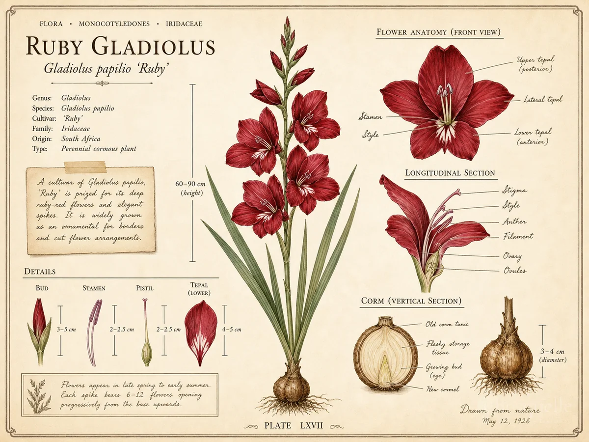 Ruby Gladiolus