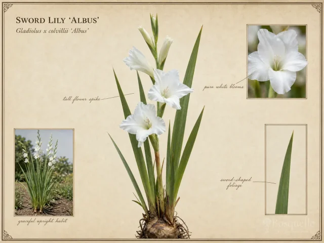 Sword lily ‘Albus’ (Gladiolus x colvillii ‘Albus’)