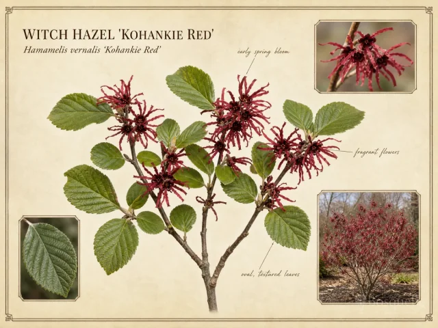 Witch Hazel ‘Kohankie Red’ (Hamamelis vernalis ‘Kohankie Red’)