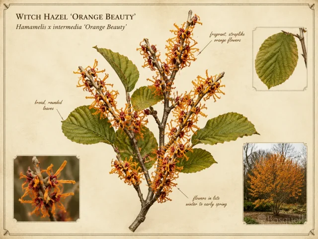 Witch Hazel ‘Orange Beauty’ (Hamamelis x intermedia ‘Orange Beauty’)
