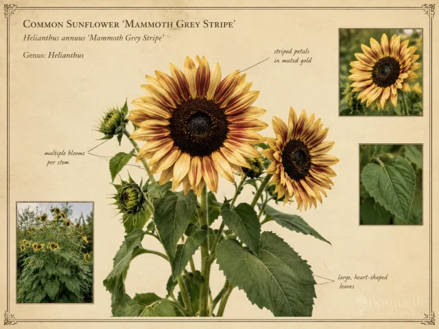 Common Sunflower ‘Mammoth Grey Stripe’ (Helianthus annuus ‘Mammoth Grey Stripe’)