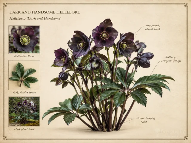 Dark and Handsome Hellebore (Helleborus ‘Dark and Handsome’)