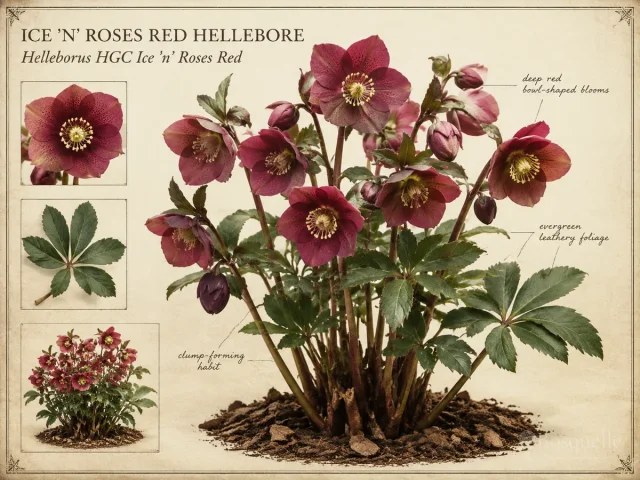 Ice ‘n’ Roses Red Hellebore (Helleborus HGC Ice ‘n’ Roses Red)