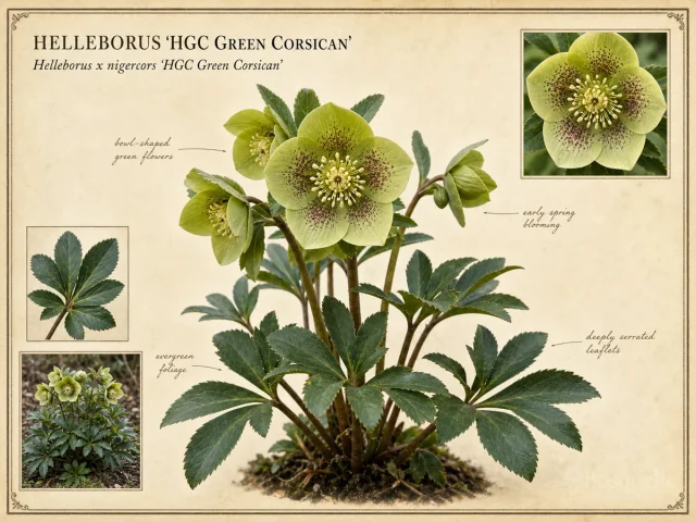 Helleborus ‘HGC Green Corsican’ (Helleborus x nigercors ‘HGC Green Corsican’)