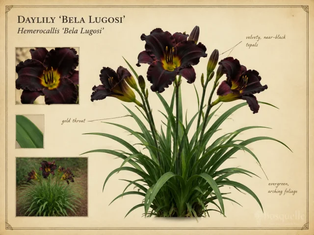 Daylily ‘Bela Lugosi’ (Hemerocallis ‘Bela Lugosi’)