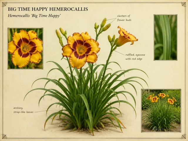 Big Time Happy Hemerocallis (Hemerocallis ‘Big Time Happy’)
