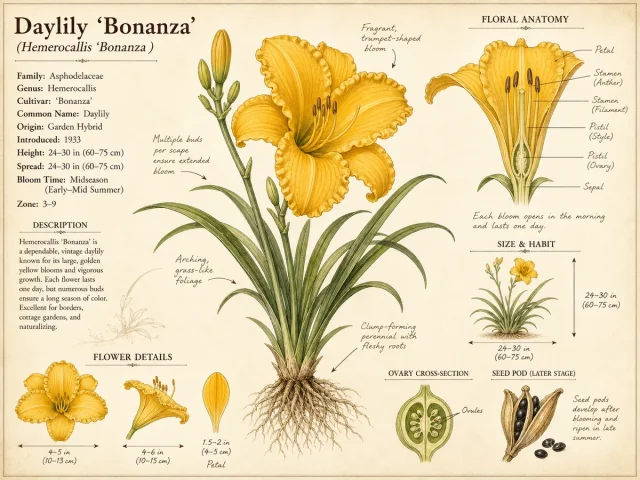 Daylily ‘Bonanza’ (Hemerocallis ‘Bonanza’)