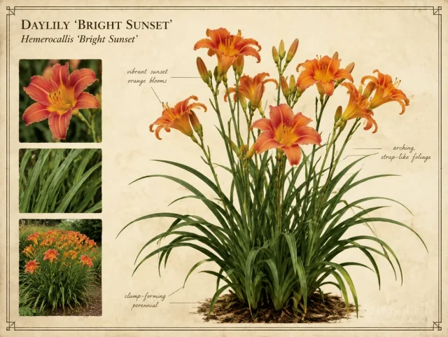 Daylily ‘Bright Sunset’ (Hemerocallis ‘Bright Sunset’)