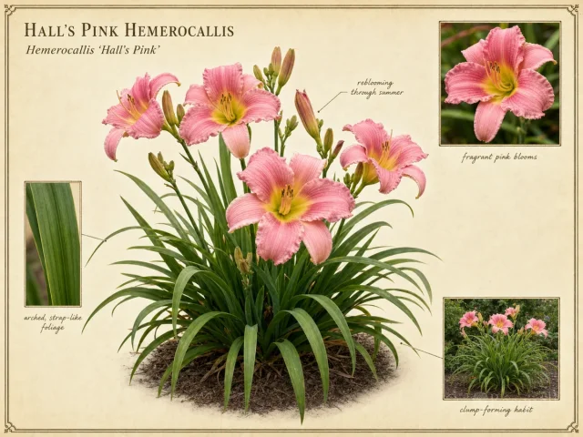 Hall’s Pink Hemerocallis (Hemerocallis ‘Hall’s Pink’)