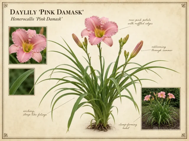 Daylily ‘Pink Damask’ (Hemerocallis ‘Pink Damask’)