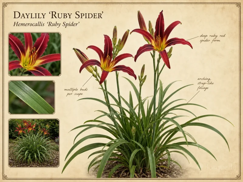 Daylily ‘Ruby Spider’ (Hemerocallis ‘Ruby Spider’)