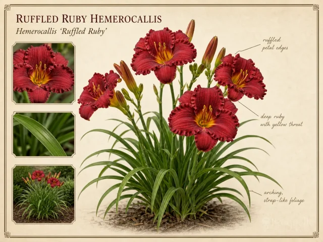 Ruffled Ruby Hemerocallis