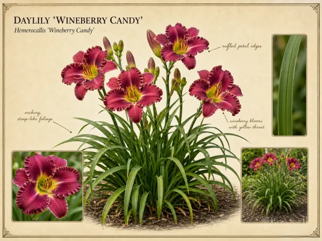 Daylily ‘Wineberry Candy’ (Hemerocallis ‘Wineberry Candy’)