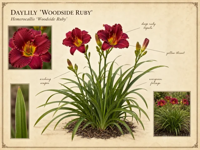 Daylily ‘Woodside Ruby’ (Hemerocallis ‘Woodside Ruby’)