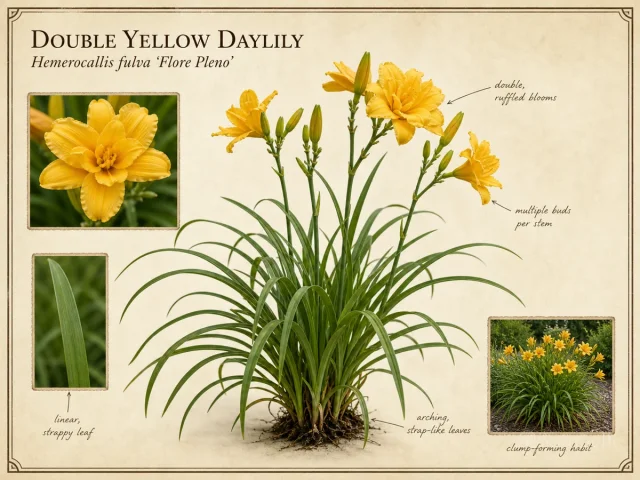 Double Yellow Daylily (Hemerocallis fulva ‘Flore Pleno’)